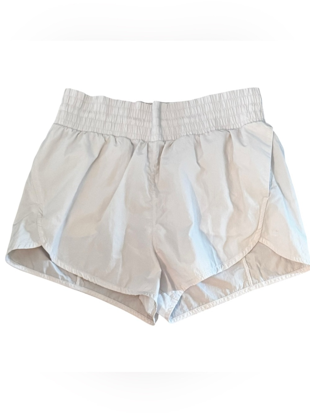 All In Motion Womens High Waist 3" Run Shorts, White Size M